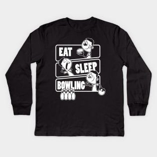 Eat Sleep Bowling - Bowling Ball Pins Gift print Kids Long Sleeve T-Shirt